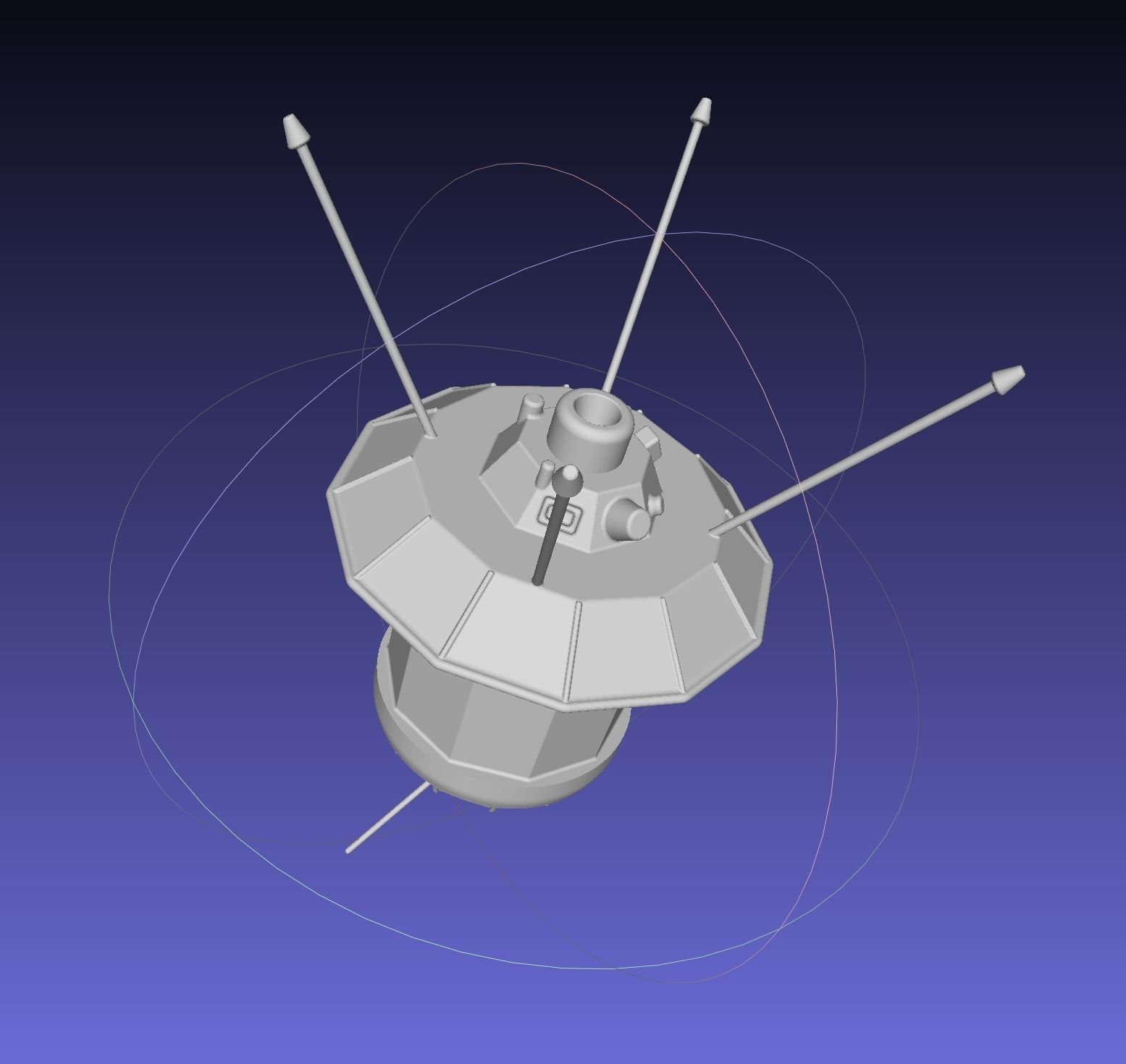 Simple Luna 3 Spaceprobe Printable Miniature 3D print model_16
