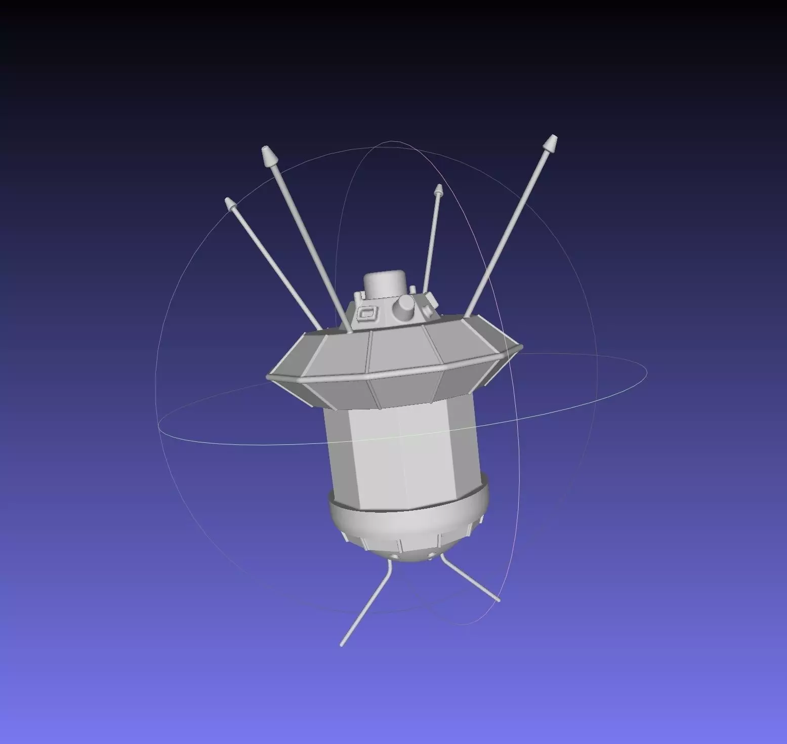 Simple Luna 3 Spaceprobe Printable Miniature 3D print model_0