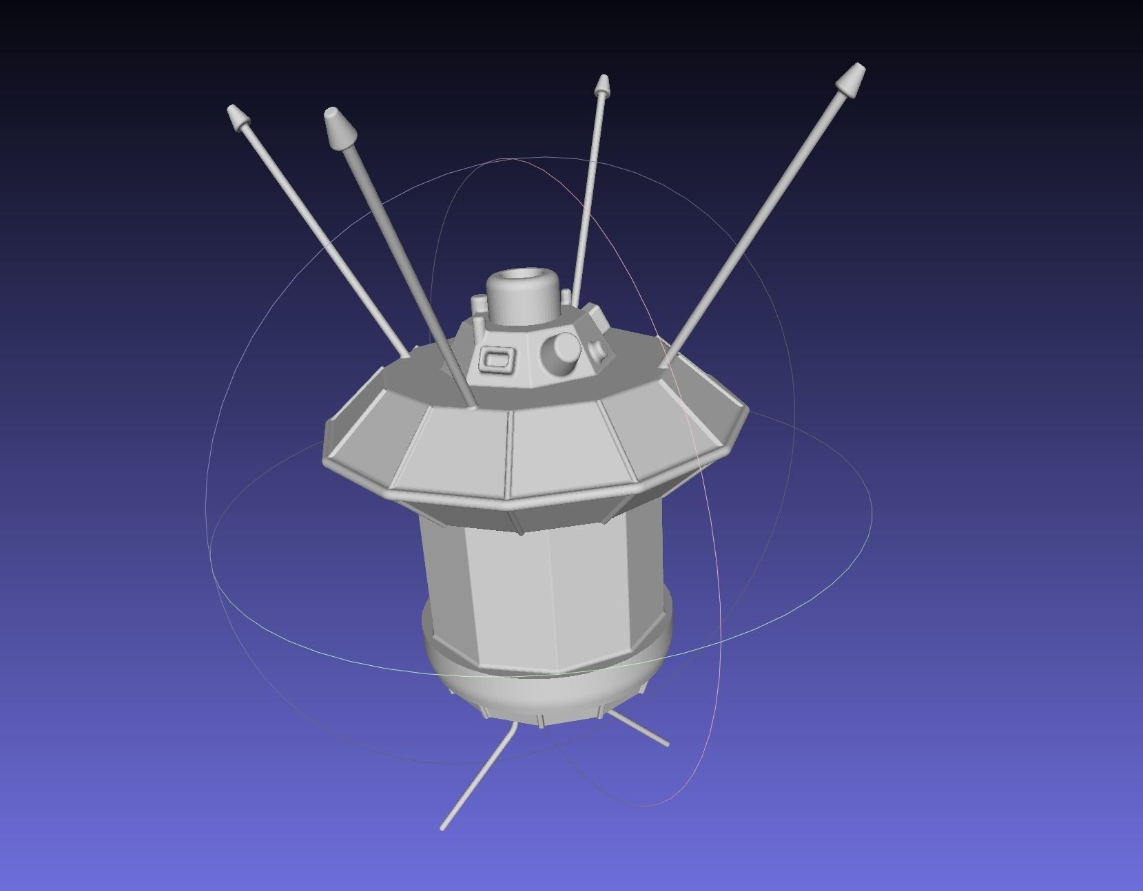 Simple Luna 3 Spaceprobe Printable Miniature 3D print model_9