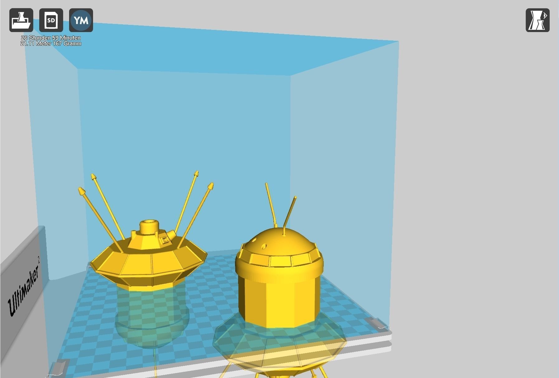 Simple Luna 3 Spaceprobe Printable Miniature 3D print model_36