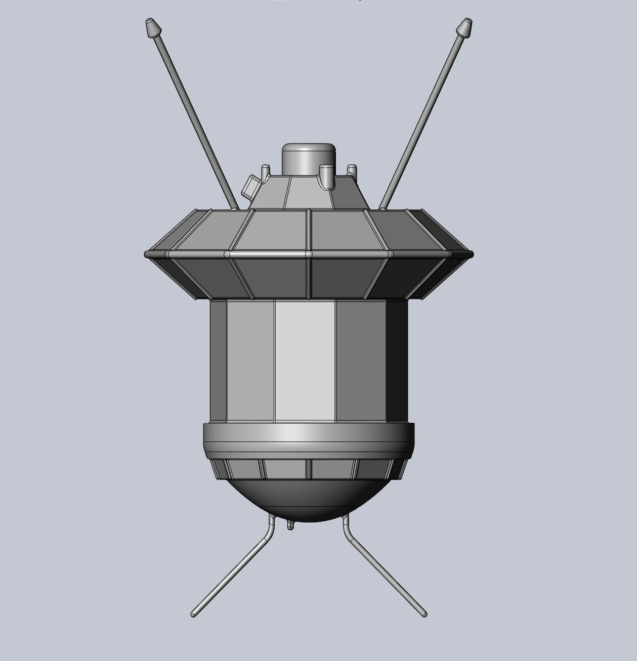 Simple Luna 3 Spaceprobe Printable Miniature 3D print model_17