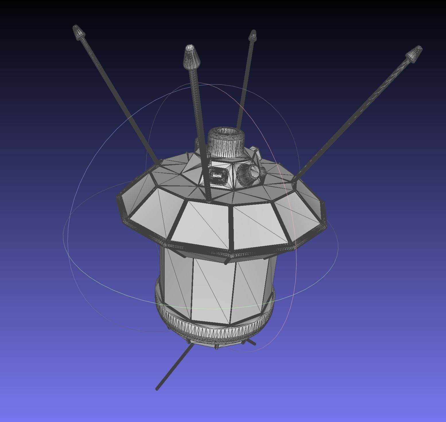 Simple Luna 3 Spaceprobe Printable Miniature 3D print model_14