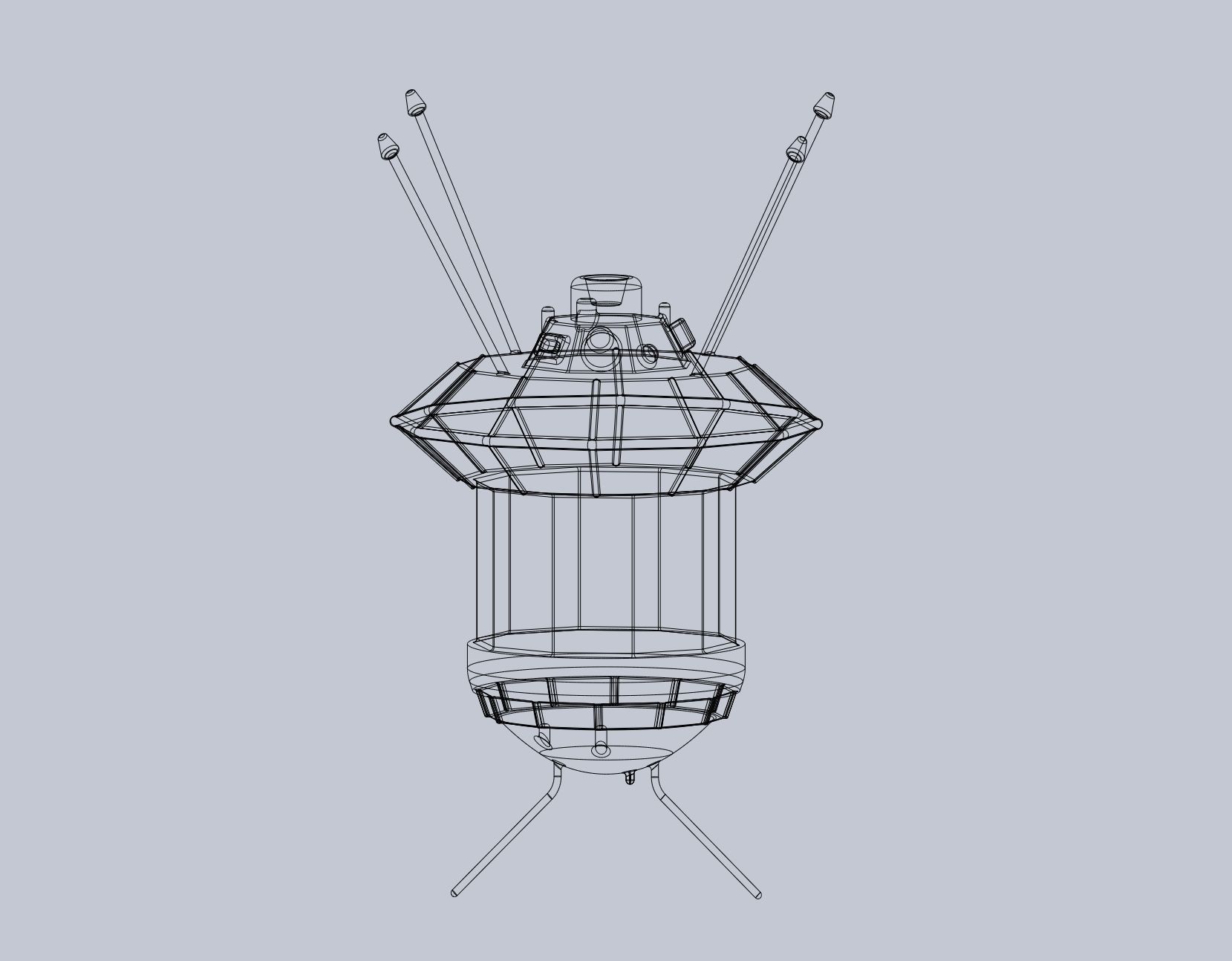 Simple Luna 3 Spaceprobe Printable Miniature 3D print model_6