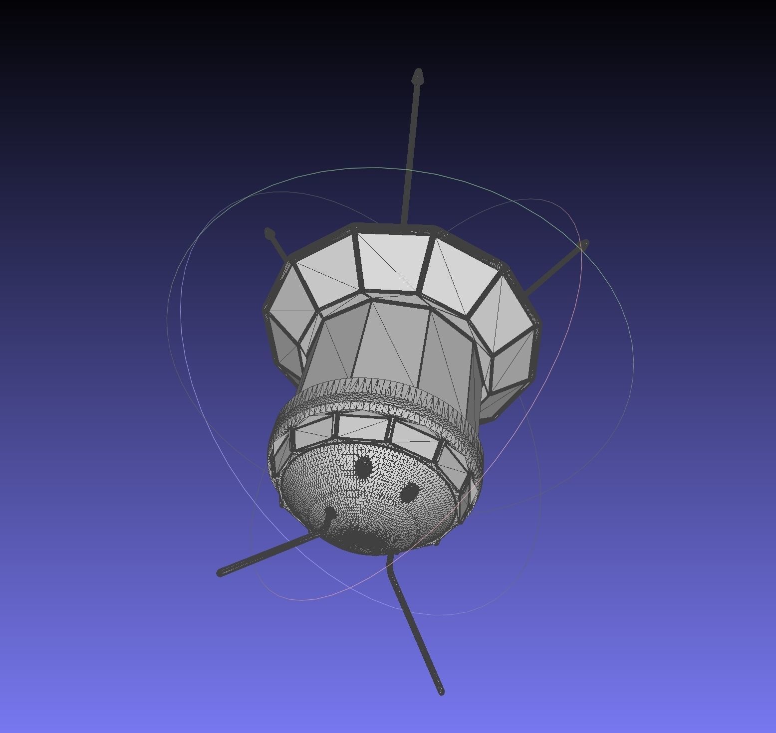 Simple Luna 3 Spaceprobe Printable Miniature 3D print model_2