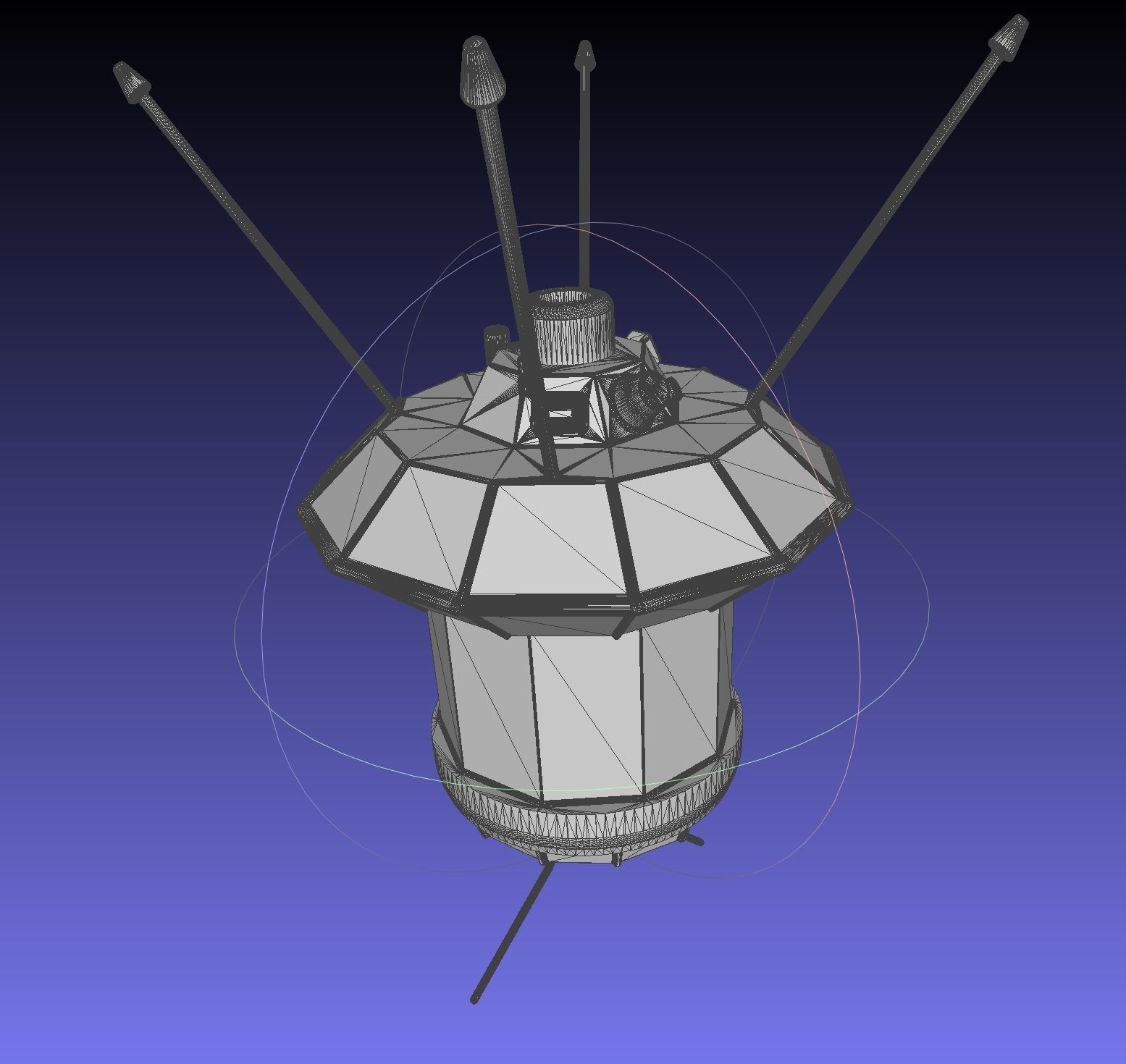Simple Luna 3 Spaceprobe Printable Miniature 3D print model_11