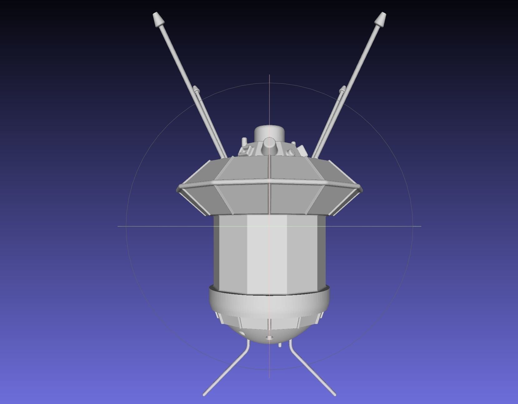 Simple Luna 3 Spaceprobe Printable Miniature 3D print model_8