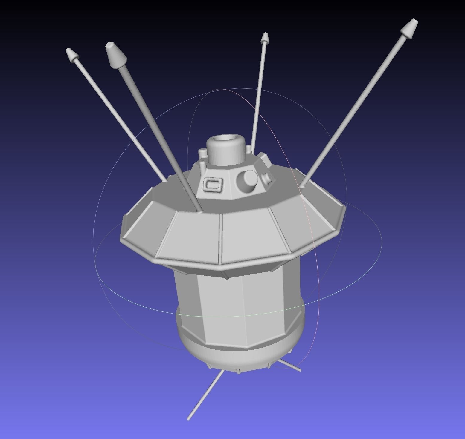 Simple Luna 3 Spaceprobe Printable Miniature 3D print model_13