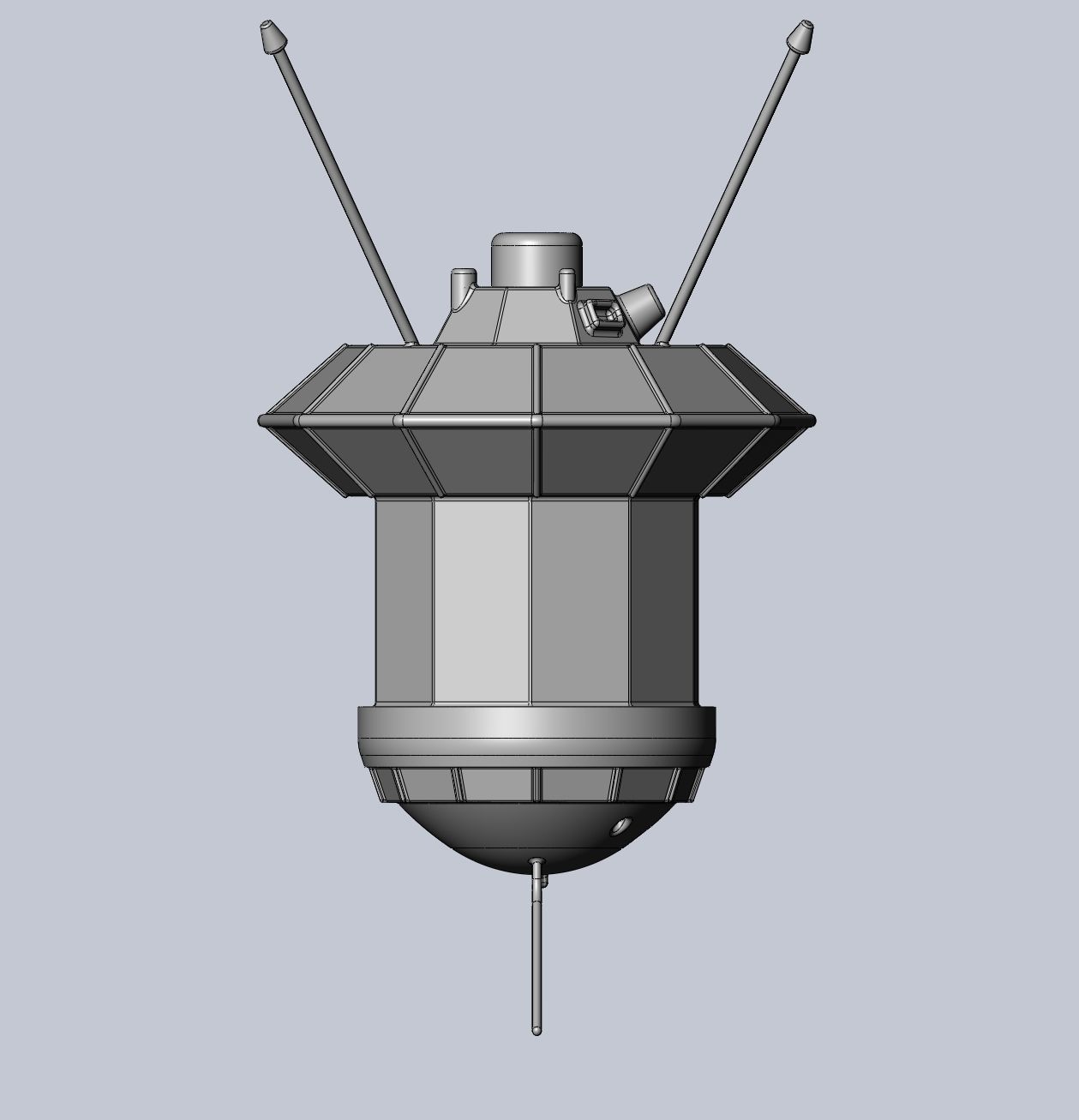 Simple Luna 3 Spaceprobe Printable Miniature 3D print model_18