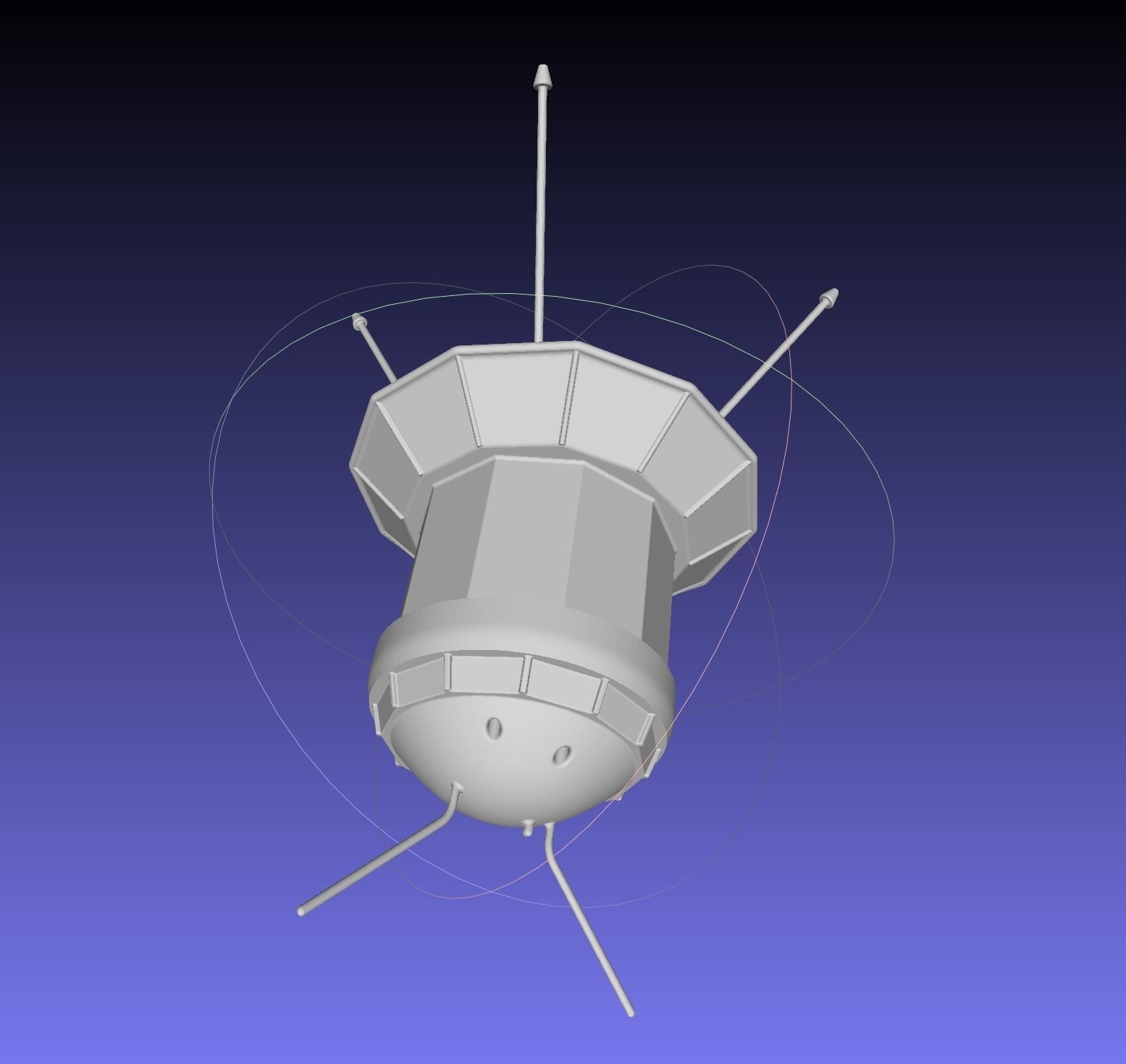 Simple Luna 3 Spaceprobe Printable Miniature 3D print model_10