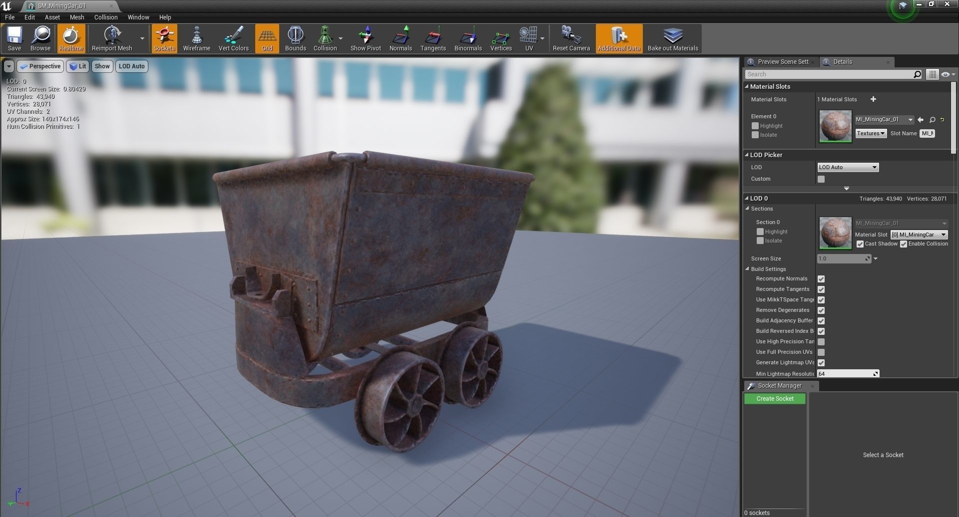 Western - Mining Cart with Railway Low-poly 3D model_7