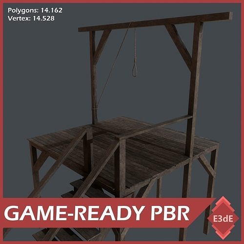 Western - Gallows Low-poly 3D model