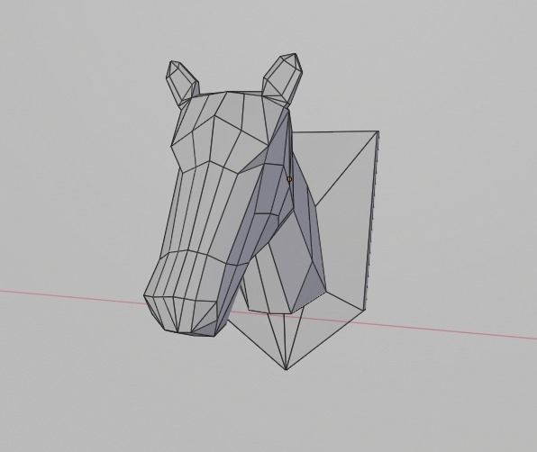 Low poly animal heads Low-poly 3D model_12