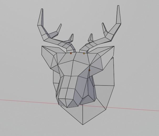 Low poly animal heads Low-poly 3D model_10