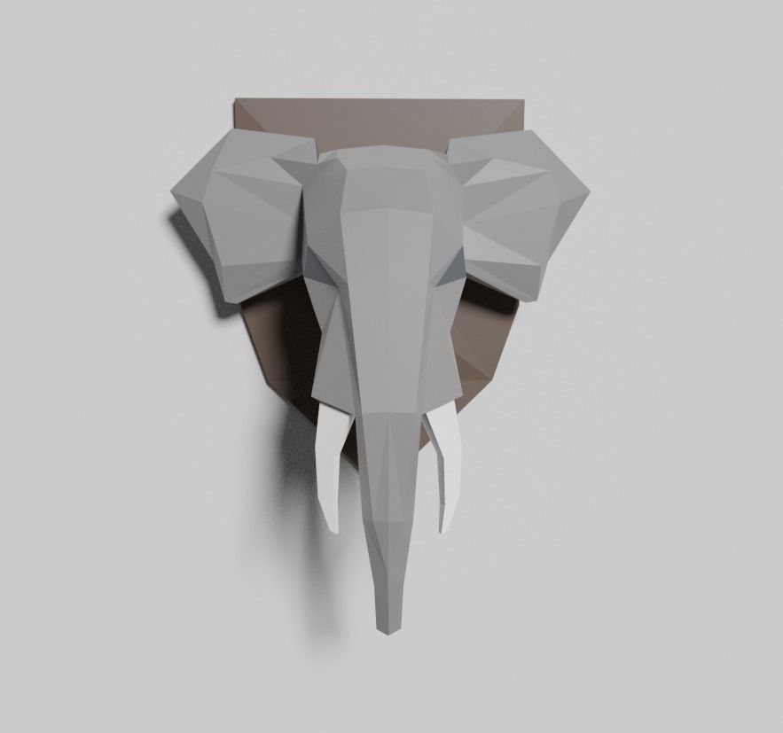 Low poly animal heads Low-poly 3D model_2
