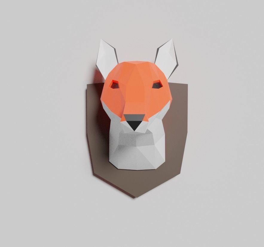 Low poly animal heads Low-poly 3D model_8