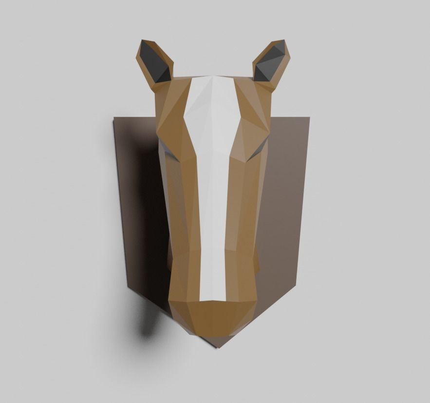 Low poly animal heads Low-poly 3D model_5