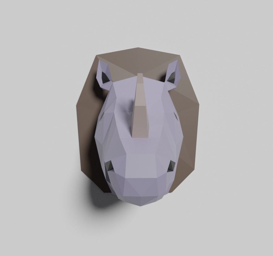 Low poly animal heads Low-poly 3D model_6