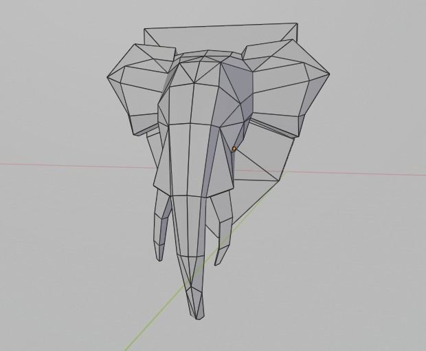 Low poly animal heads Low-poly 3D model_9