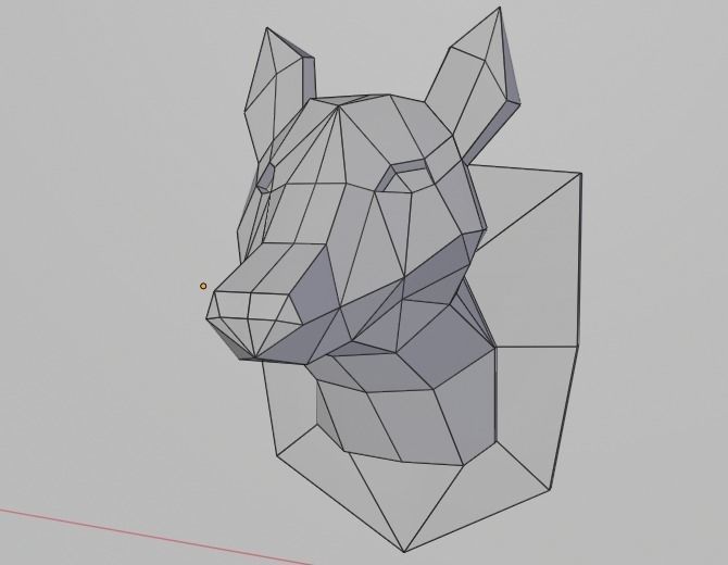 Low poly animal heads Low-poly 3D model_15