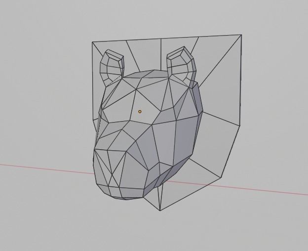 Low poly animal heads Low-poly 3D model_14