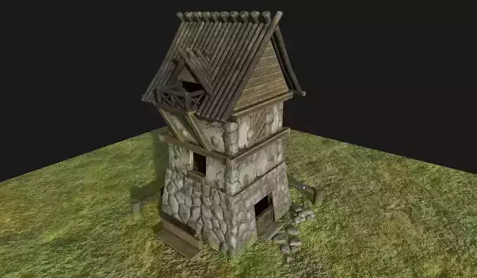 Asterix Styled house Low-poly 3D model