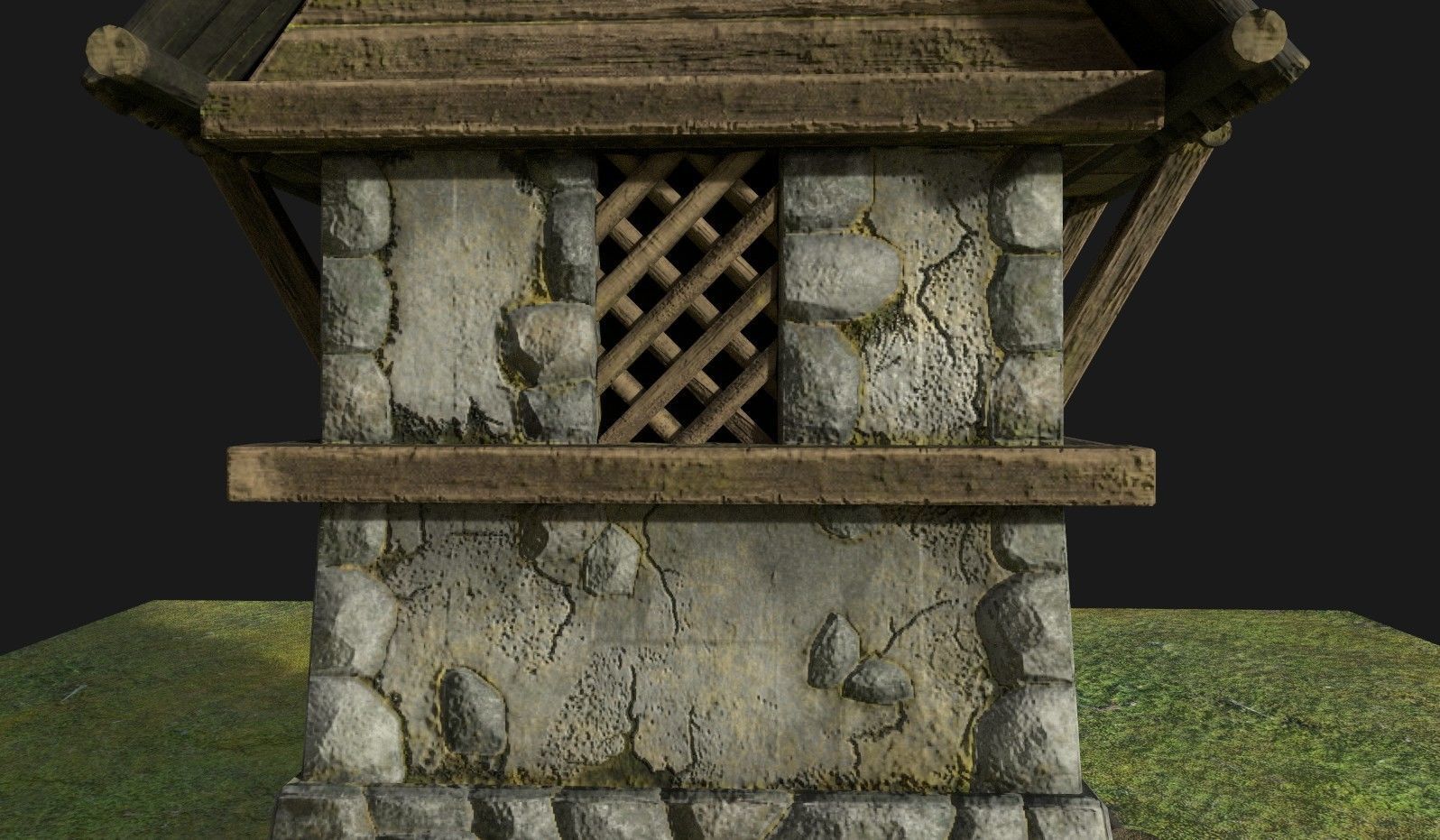 Asterix Styled house Low-poly 3D model_4