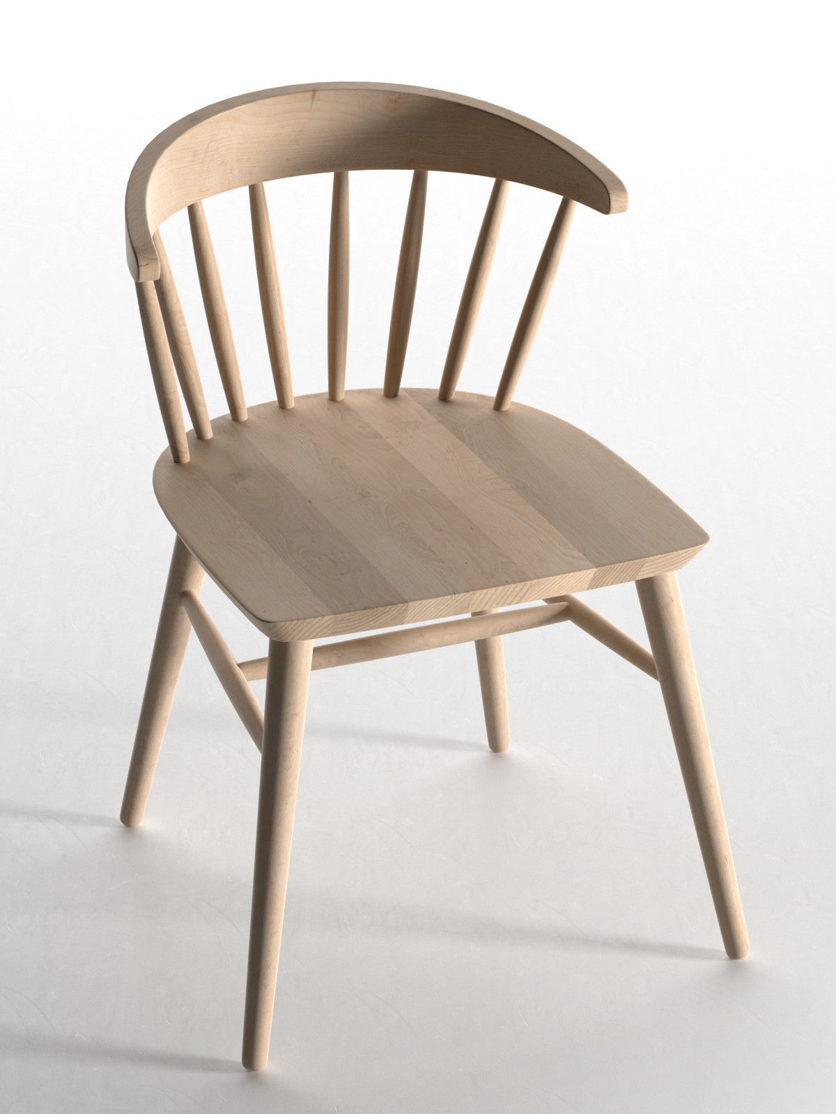 Chair 2 with wooden seat and back 3D model_2