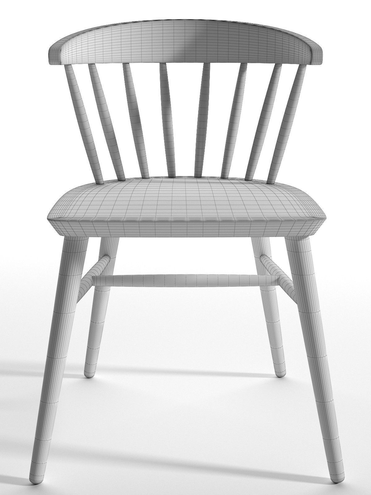 Chair 2 with wooden seat and back 3D model_3