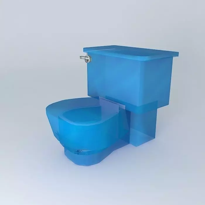 Blue Glass Toilet Free 3D model
