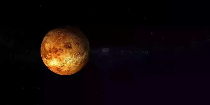 Venus in space Low-poly 3D model