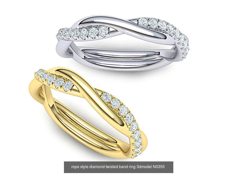 Wedding set with 1ct stone Printable 3d models 3D Model Collection_3