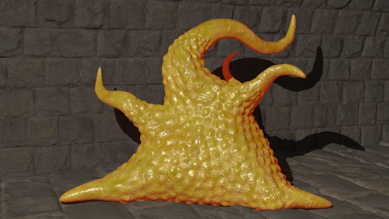 Slime creature with long tentacles 3D model_4