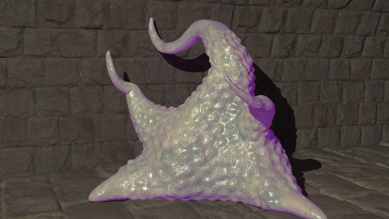 Slime creature with long tentacles 3D model_5