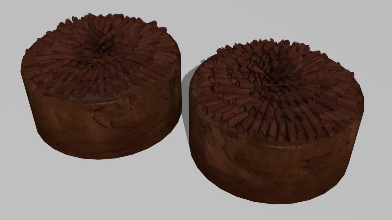6 cakes birthday cake with candles 3D model_7