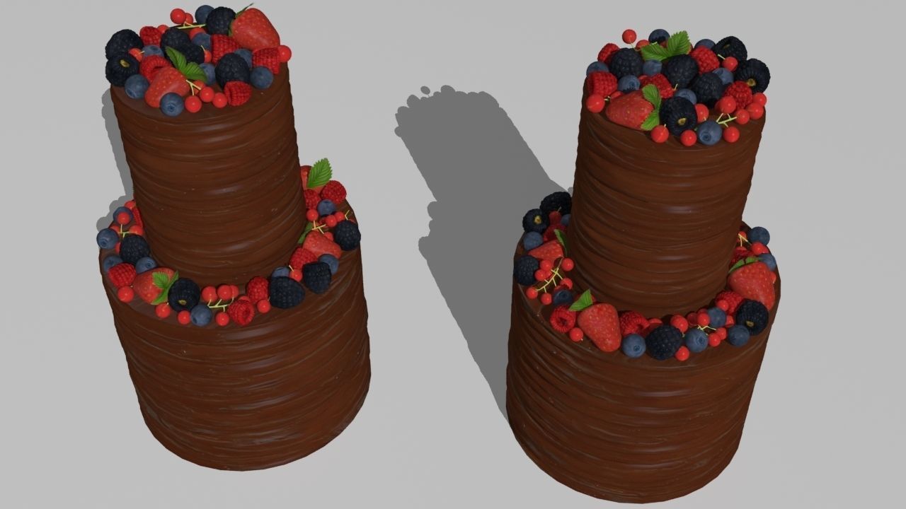 6 cakes birthday cake with candles 3D model_10