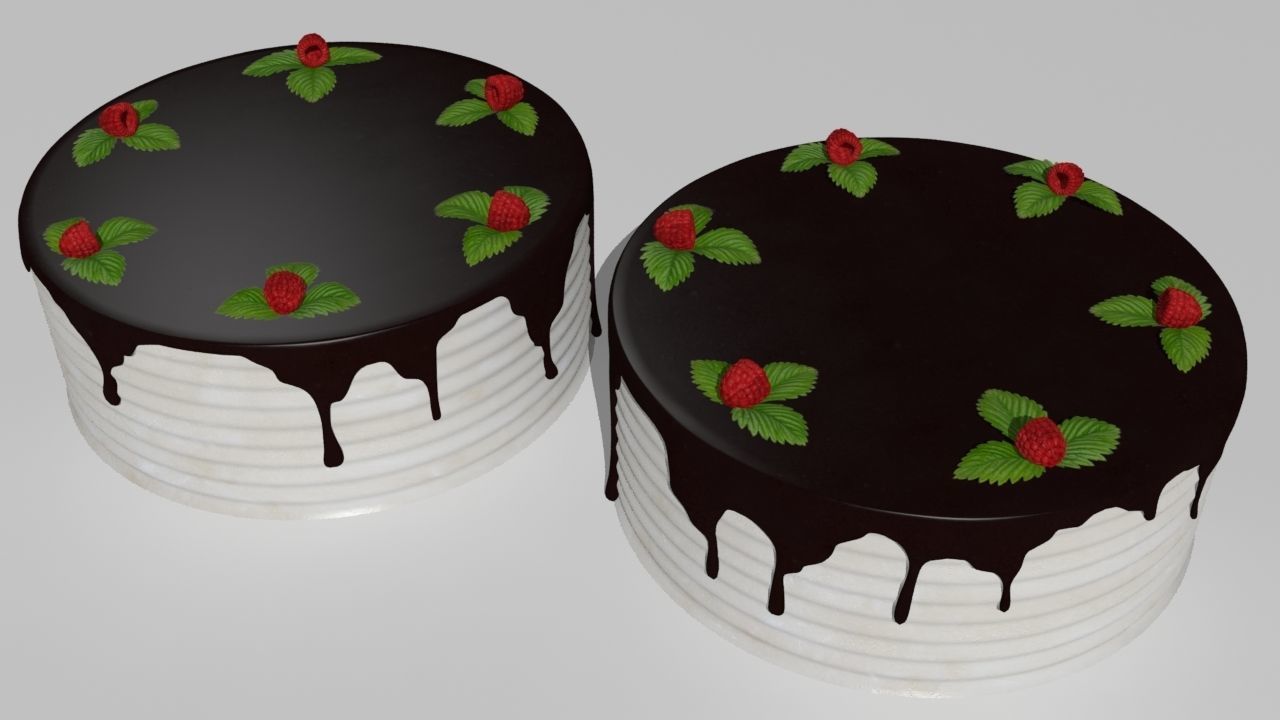 6 cakes birthday cake with candles 3D model_8