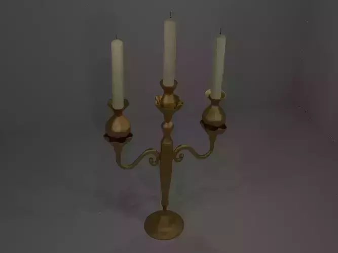 Candle Stand 3D Model - LOWPOLY and GAMEREADY
