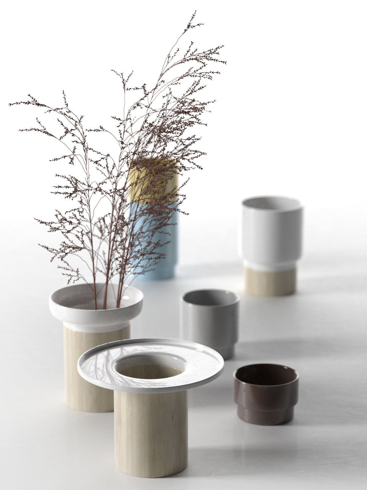 Vases with Plants 2 3D model_1