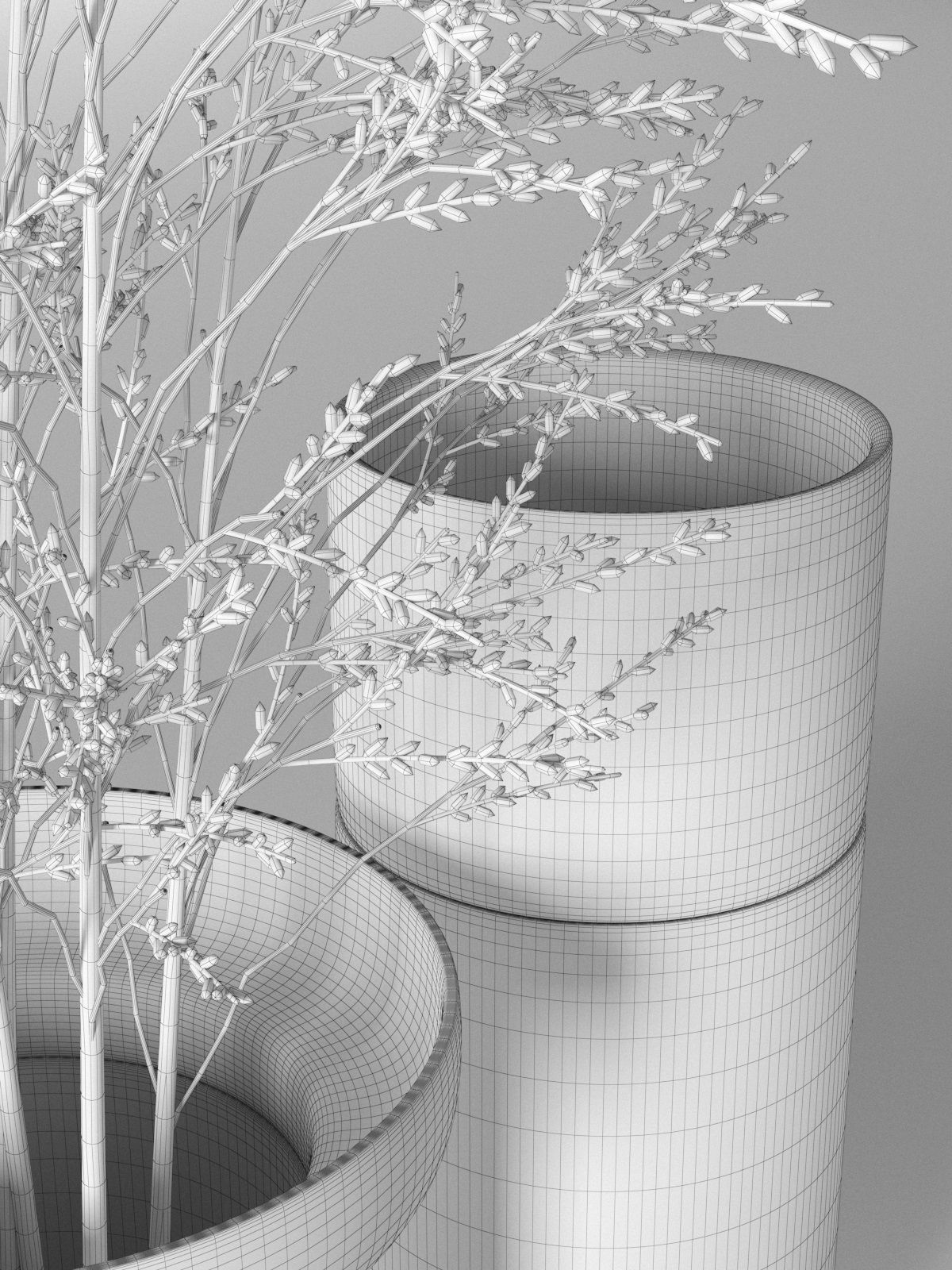 Vases with Plants 2 3D model_4