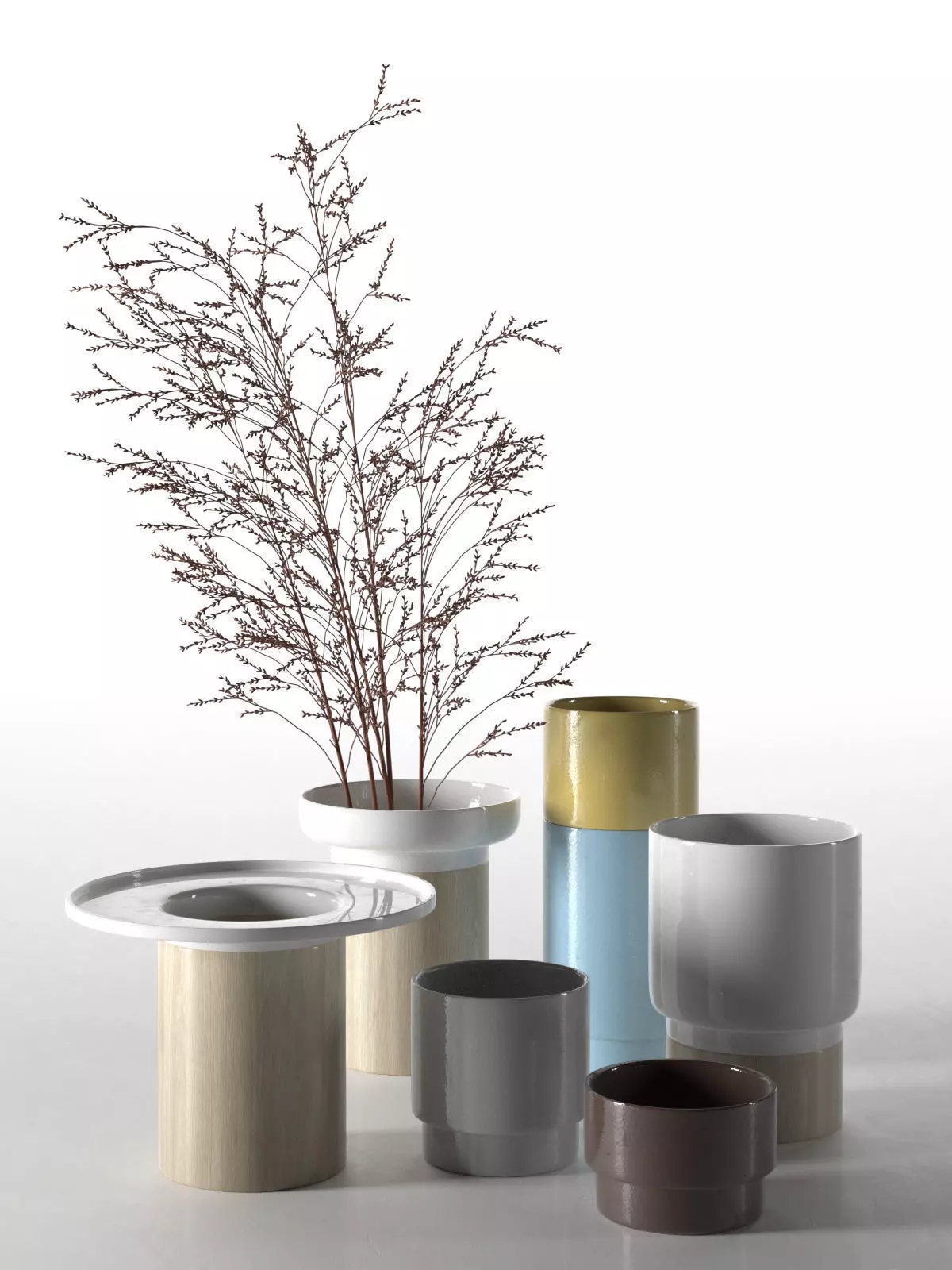 Vases with Plants 2 3D model_0