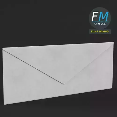 Rectangular envelope closed Low-poly 3D model