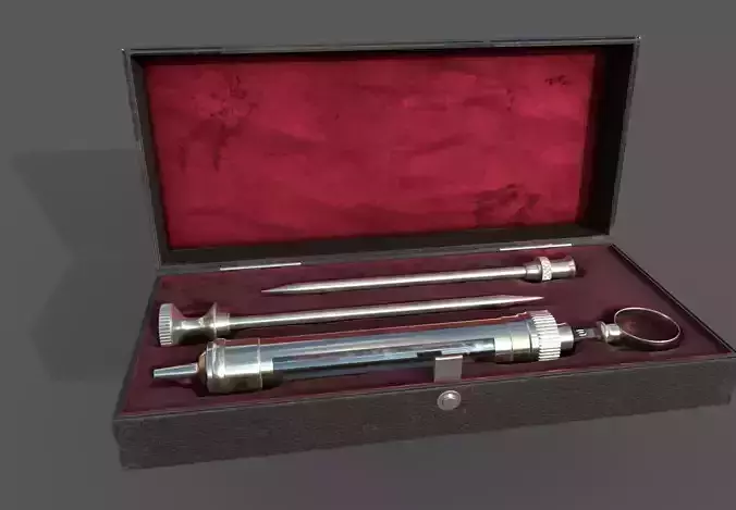 Syringe - PBR set of medical tools in box
