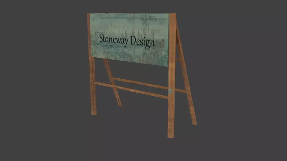 Small BillBoard - Low Poly Low-poly 3D model_0
