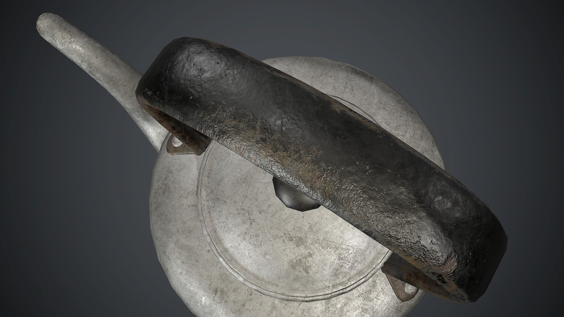 Old Aluminium Kettle PBR Game Ready Low-poly 3D model_7