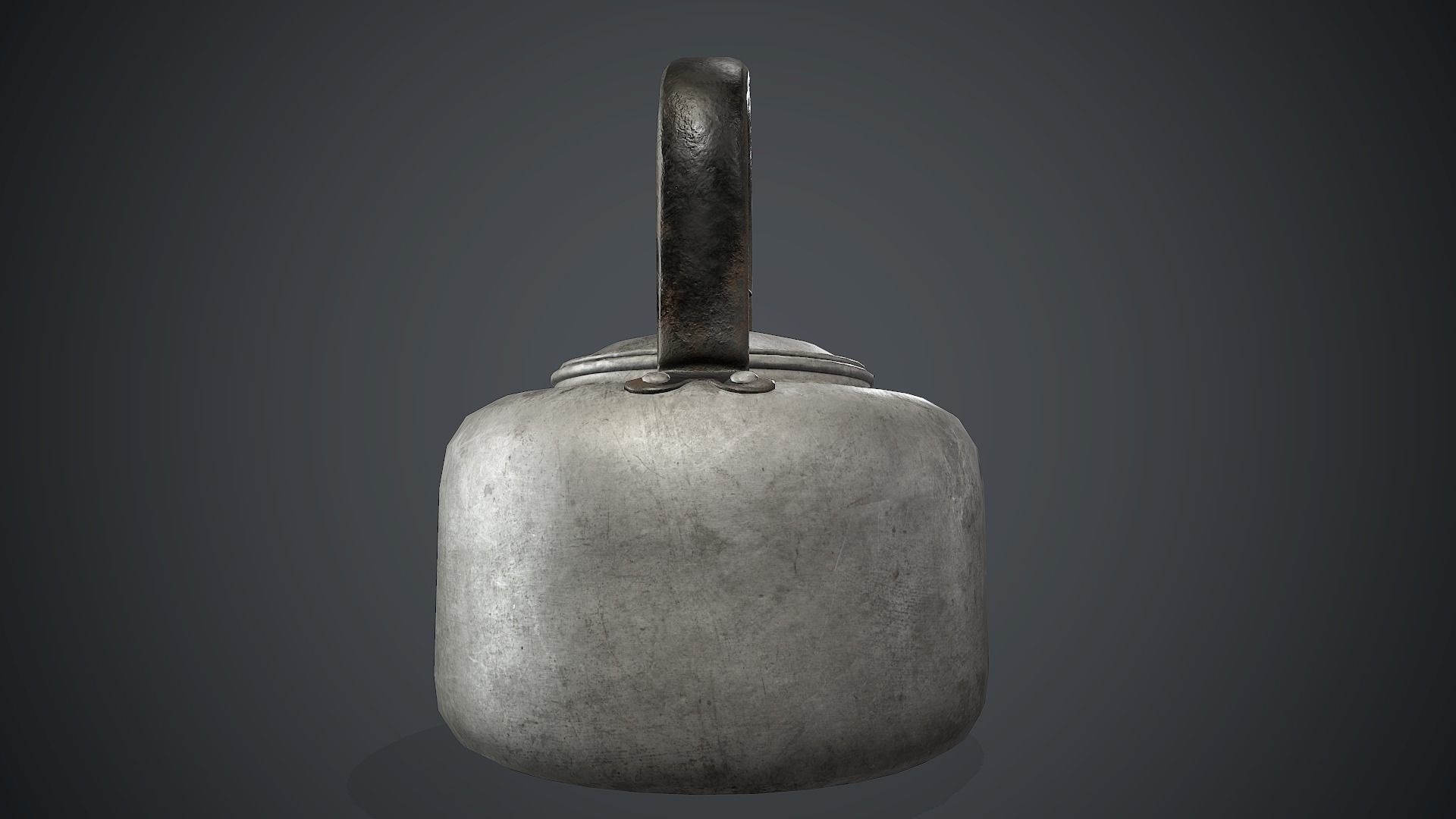 Old Aluminium Kettle PBR Game Ready Low-poly 3D model_9