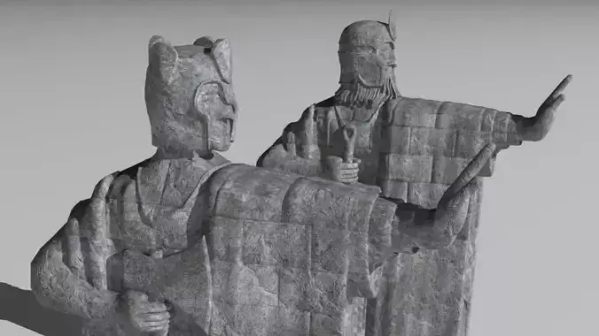 Argonaths statue of king on table 3D model