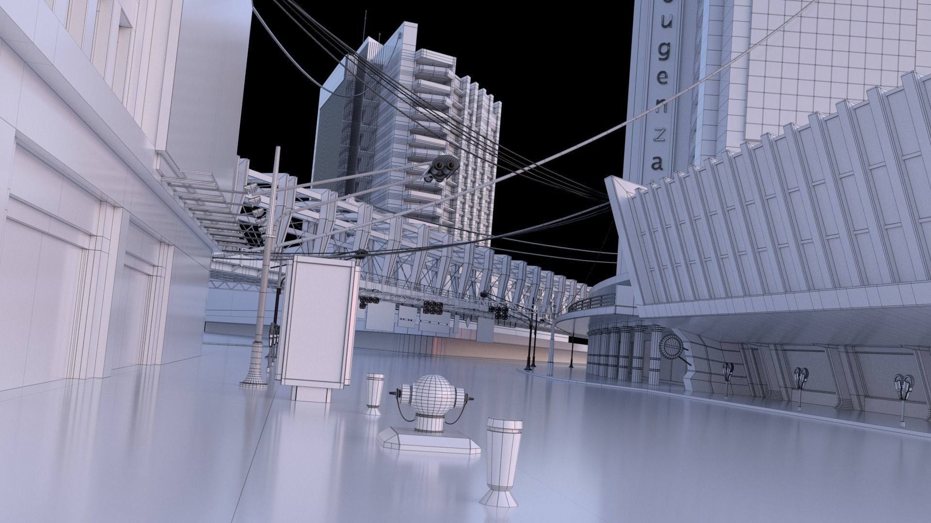 City buildings set 3D model_1