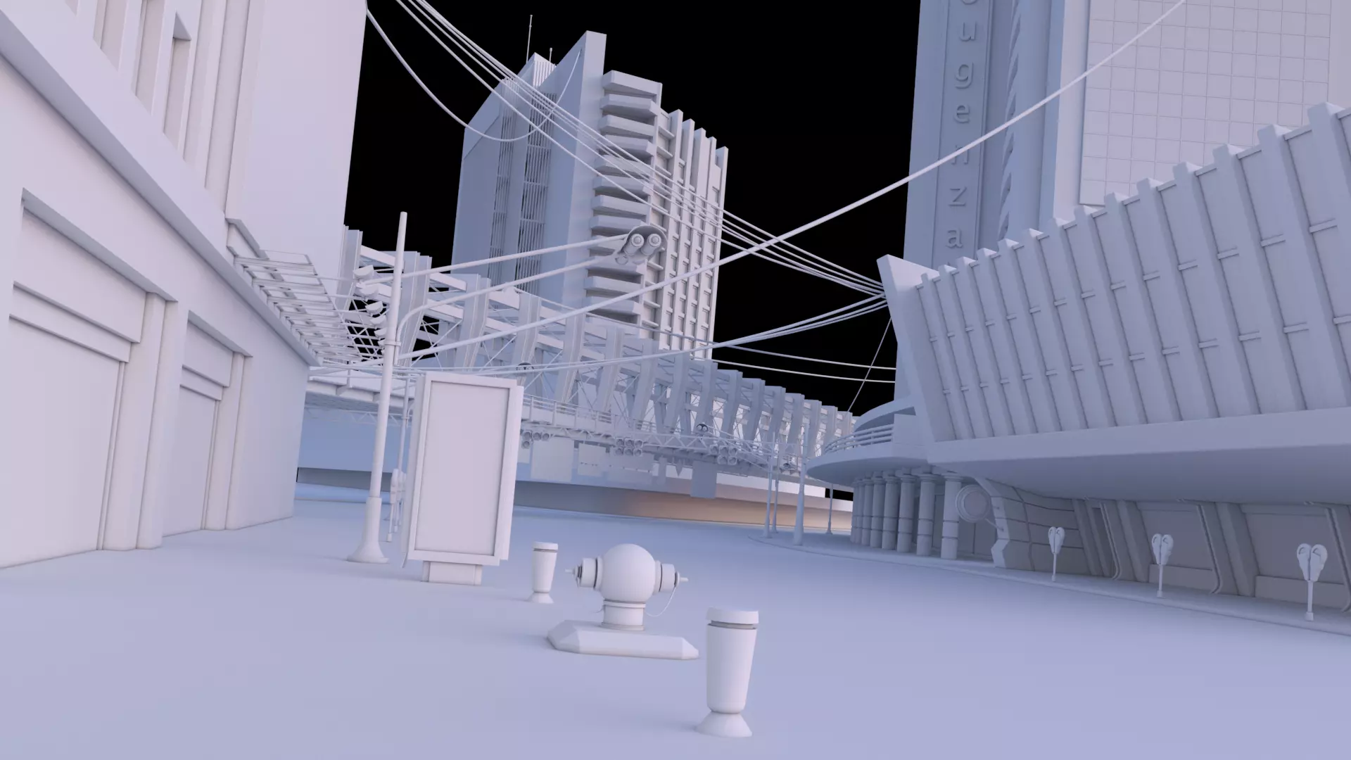 City buildings set 3D model_0