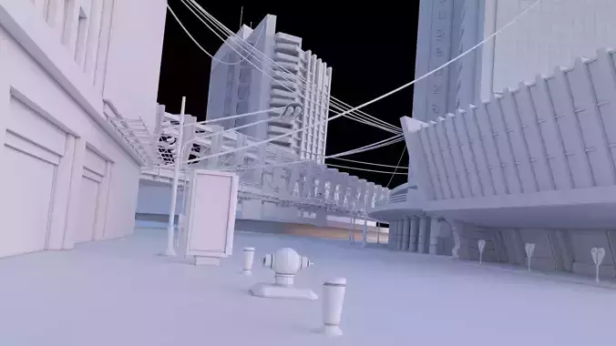 City buildings set 3D model