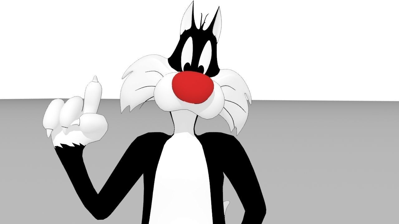 Slyvester the cat 3D model_2